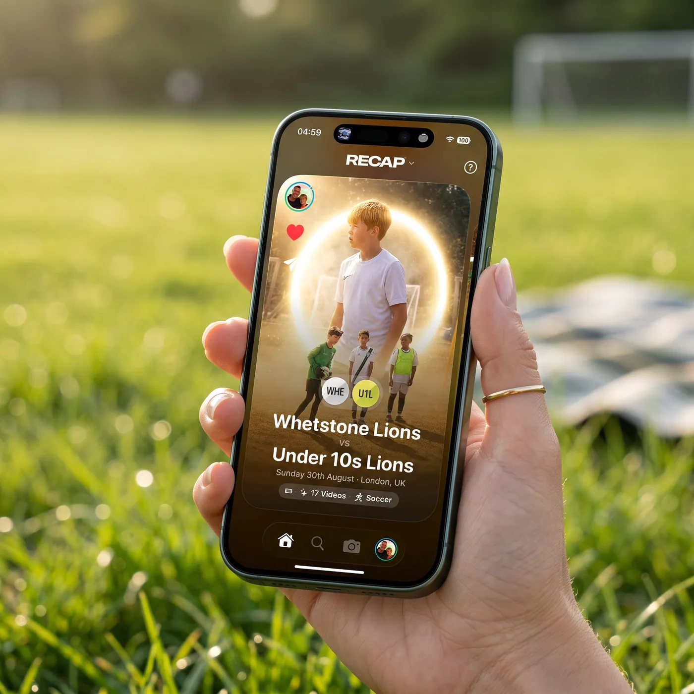 A finished match, with its poster, open in the Recap app